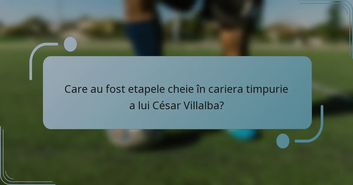 Care au fost etapele cheie în cariera timpurie a lui César Villalba?