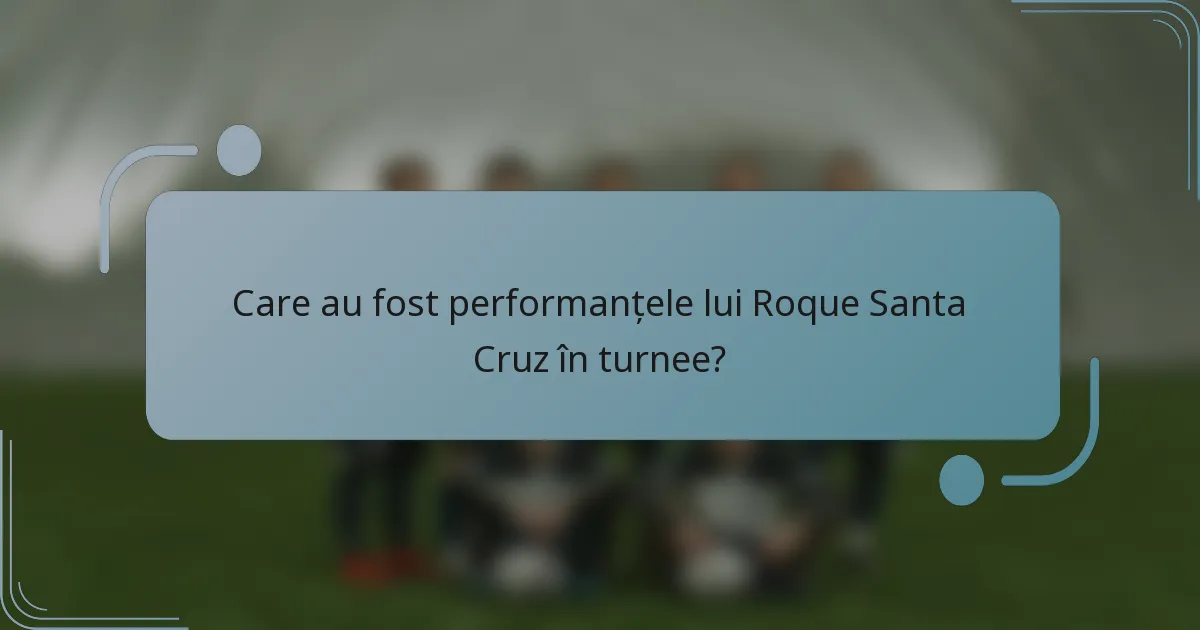 Care au fost performanțele lui Roque Santa Cruz în turnee?