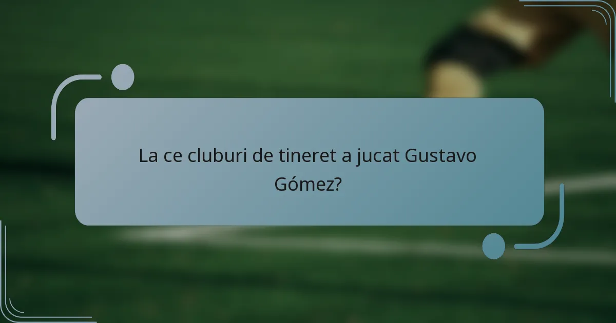 La ce cluburi de tineret a jucat Gustavo Gómez?